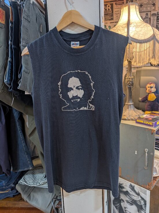 Jerzees Other - Charles Manson 2000s 2010s Cut Off Tee T-shirt Graphic Sleeveless Men's Small